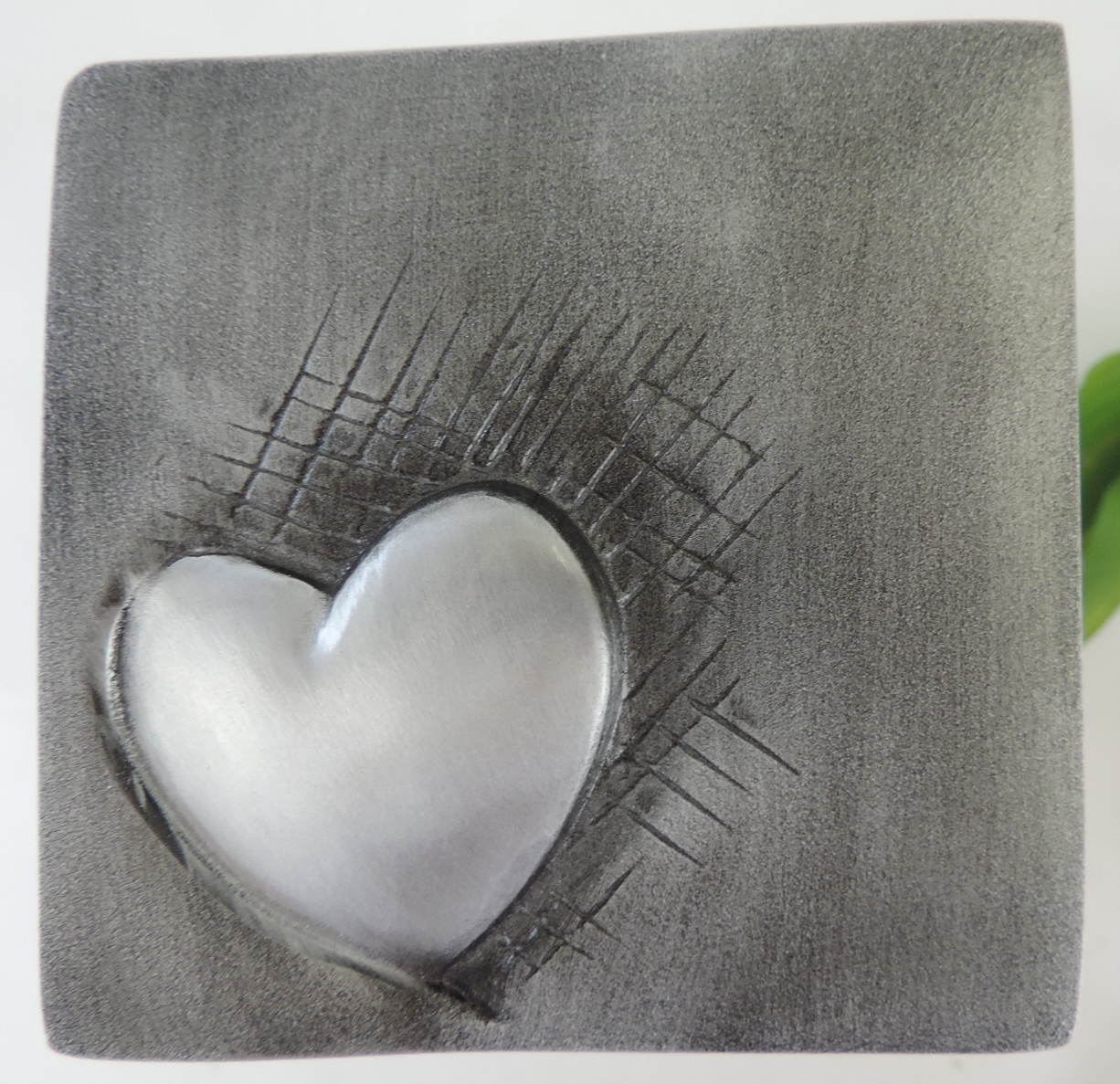 Grablaterne, Grablampe, Grabschmuck mit Herz