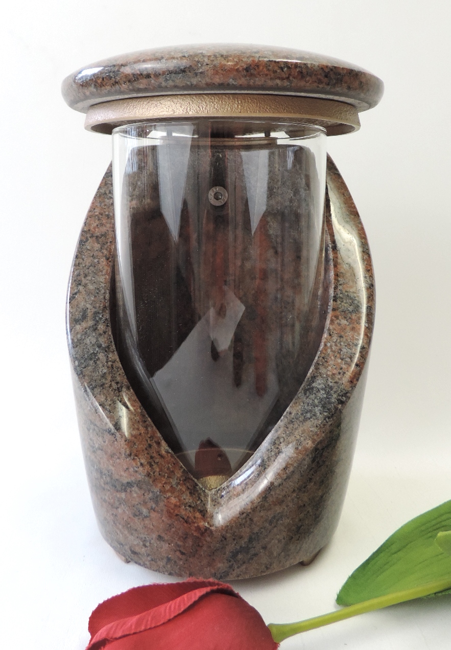 Grablaterne aus Granit "Multicolor red/ Cachemire"