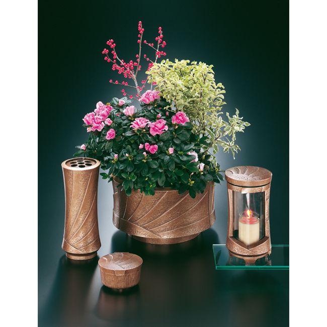 Pflanzgefäß, Grab,Blumenschale, mit Fächermotiv