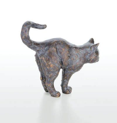 Katze, stehend, Bronzeskulptur, Gartenbronze