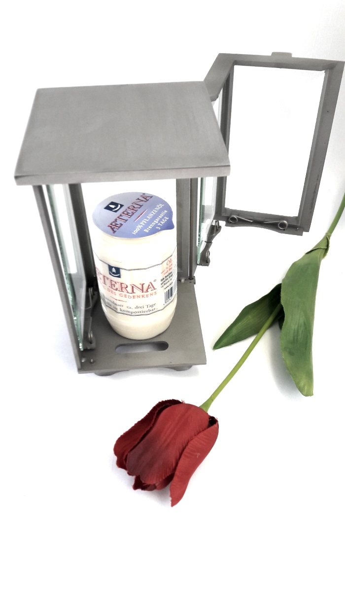 Grabschmuck, Leuchte, Laterne, Edelstahl, Grab