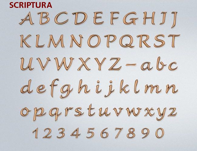 Bronzebuchstaben "Scriptura"