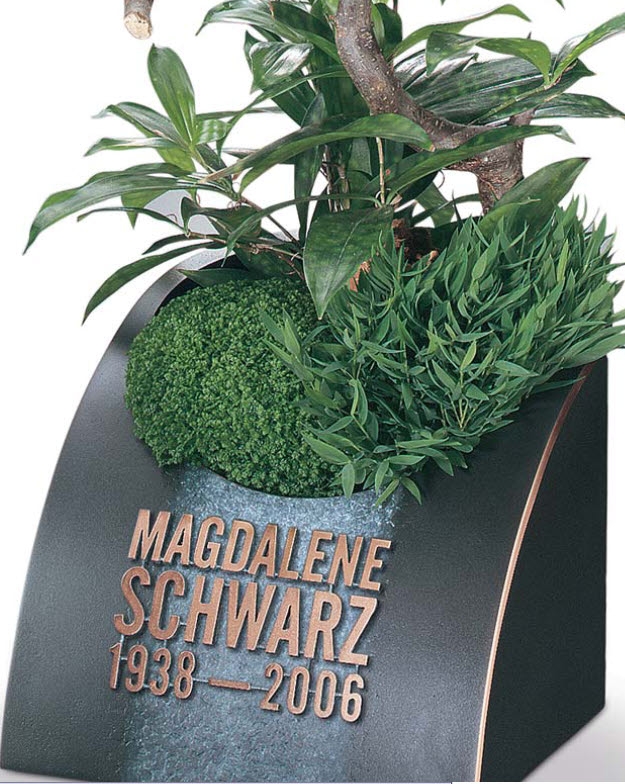 Schale mit Text, schwarz/ Ornament grau