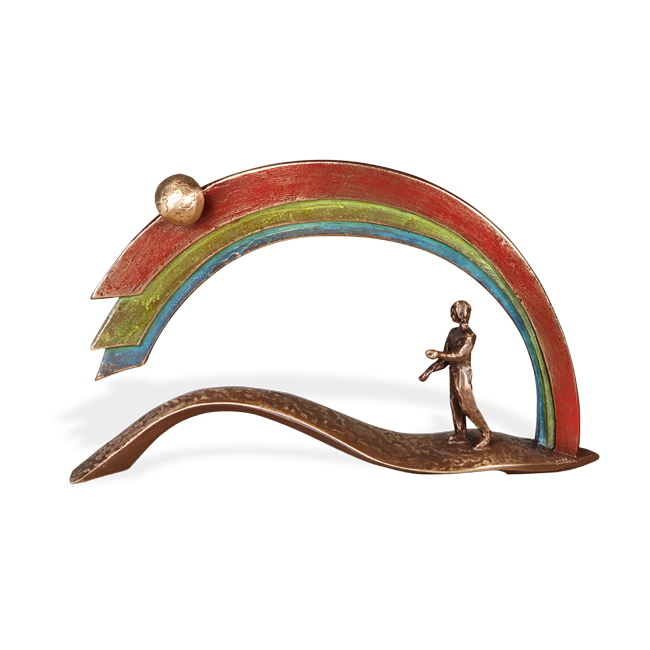 Regenbogenbrücke, mit Figur, Bronze, Symbol, Grab