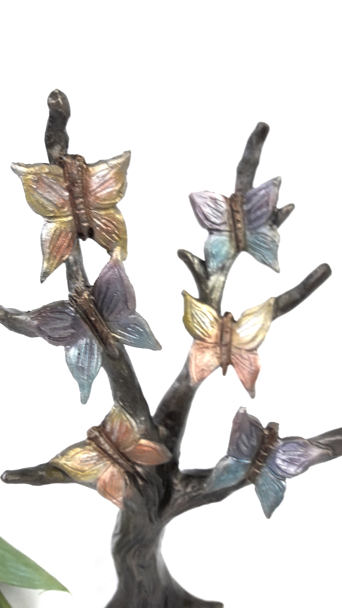 Grabschmuck, Baum mit Schmetterlingen Bronze 24 cm H