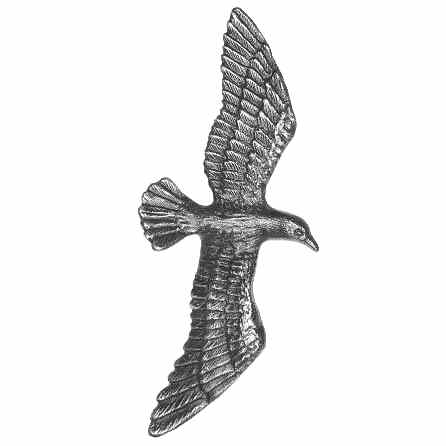 Möwe, Seemöwe, fliegend, Silhouette, Relief, Grabschmuck,