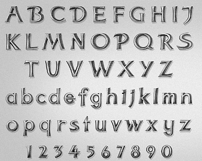Aluminiumschrift "Kontur"