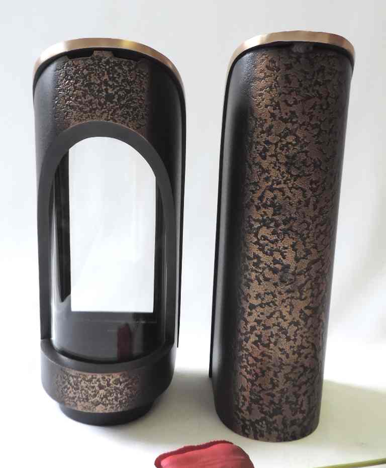 Laterne und Vase im Set, Grabschmuck, mit Swarowskis