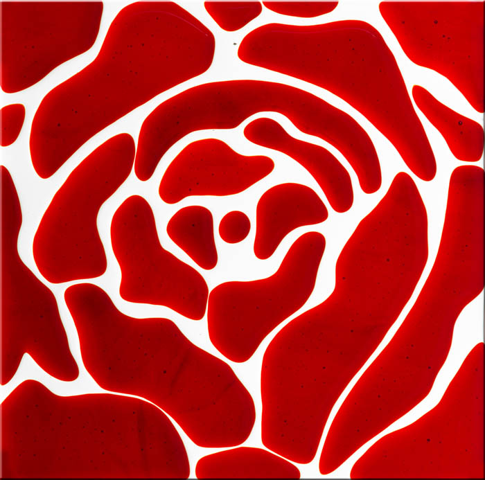 Glaskachel  "Rose"
