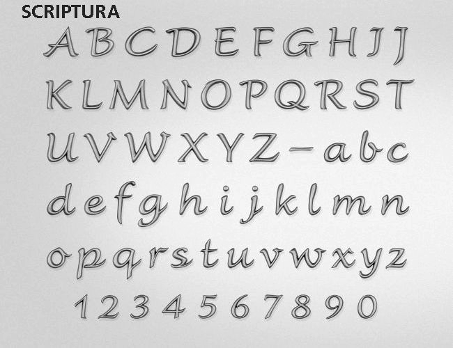 Aluminiumbuchstaben "Scriptura"