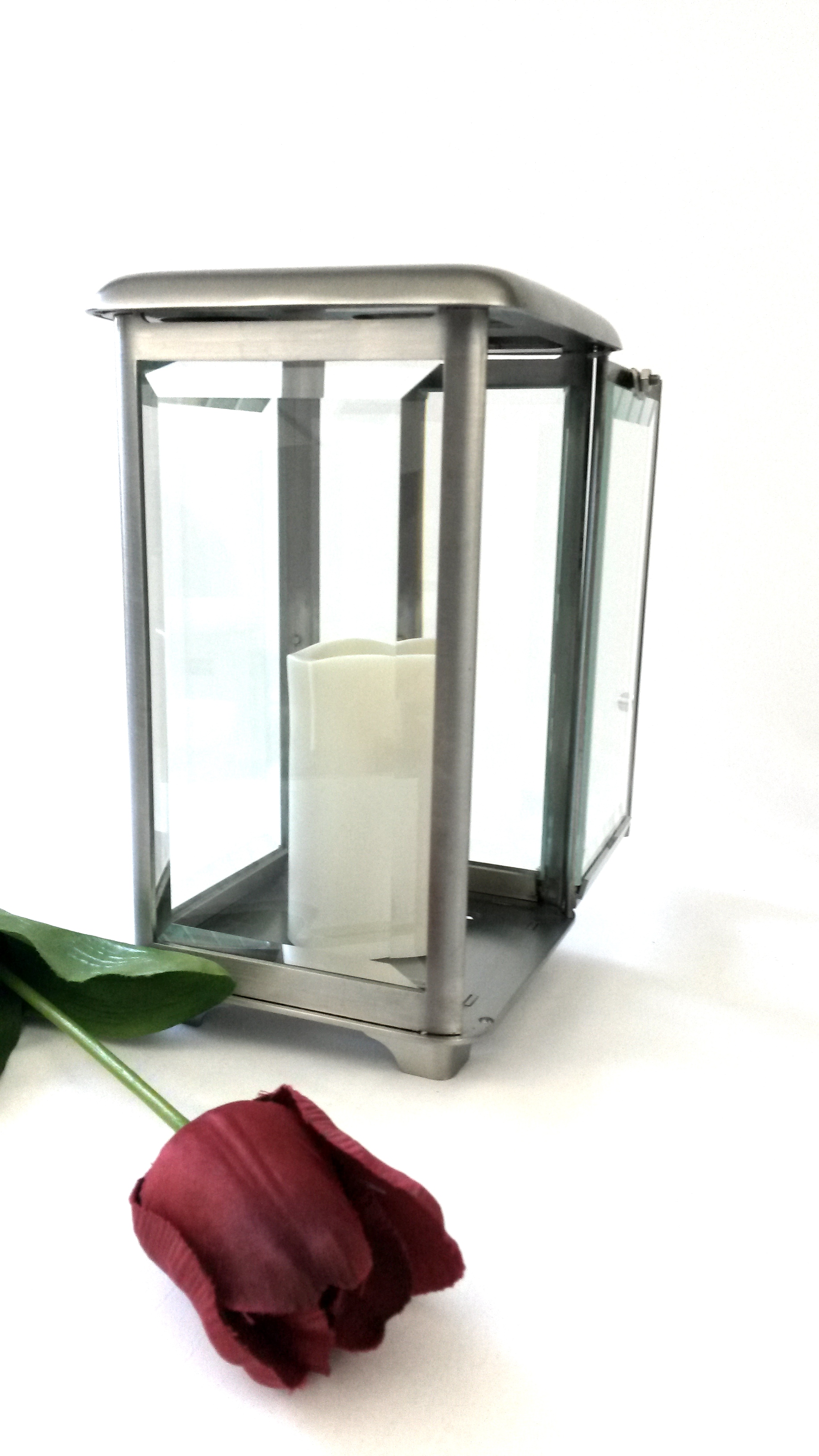 Edelstahllaterne, Grablampe, Edelstahl, Inox