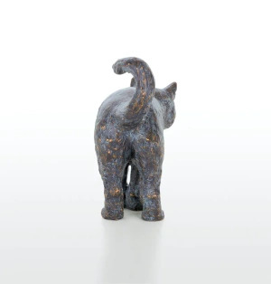 Katze, stehend, Bronzeskulptur, Gartenbronze