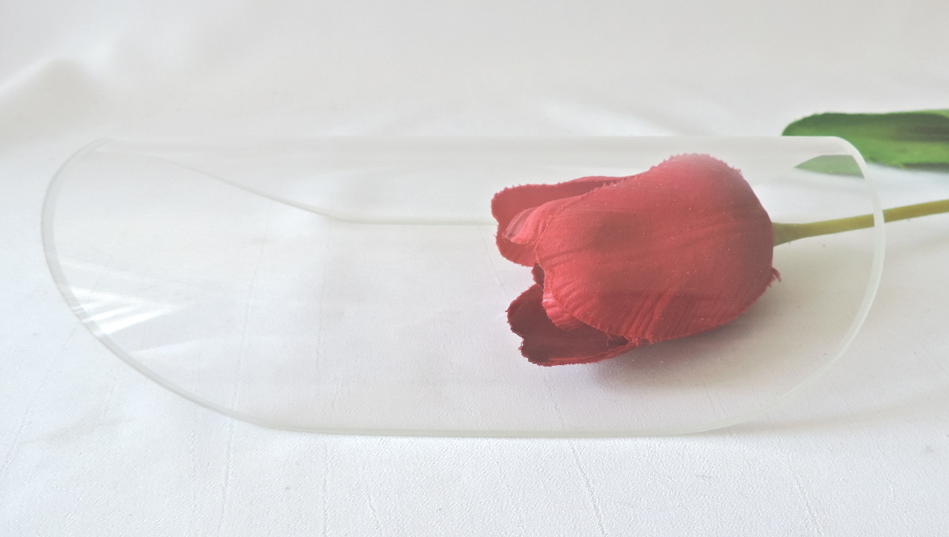 Ersatzscheibe, Sonderform, gebogen mit stark gerundeten Enden, 17 cm H