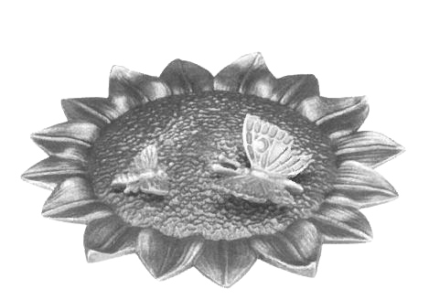 Sonnenblume, mit Biene und Schmetterling
