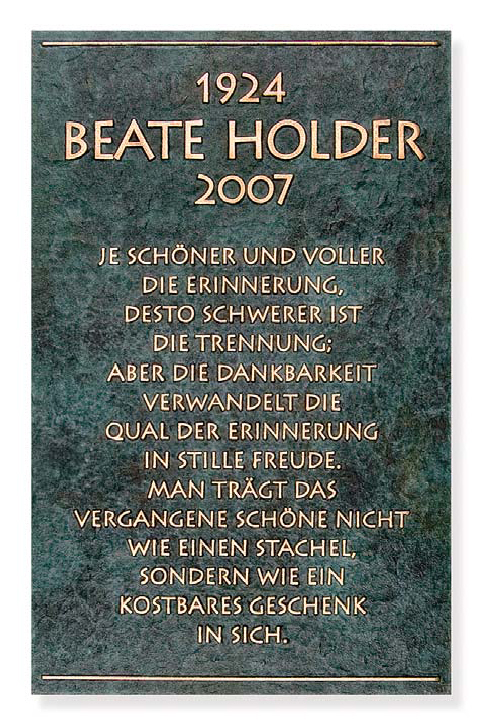 Gedenktafel Sinnspruch