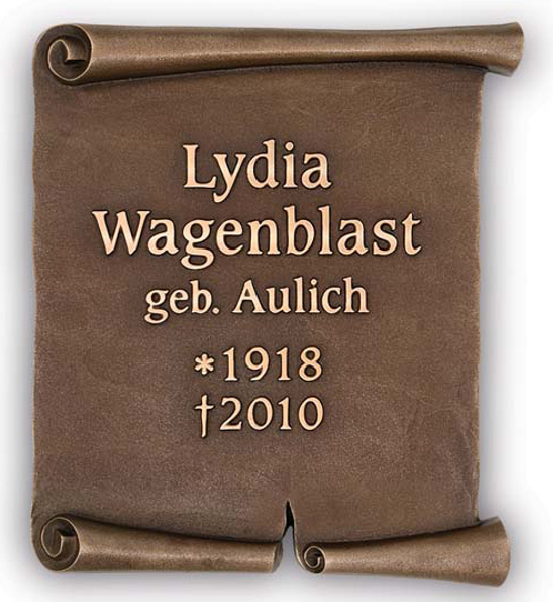 Bronzetafel, Schriftrolle in 4 Maßen