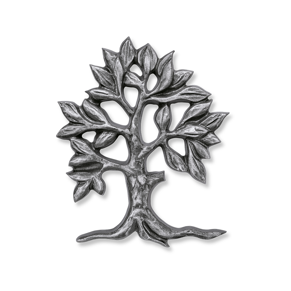 Kleines Bäumchen, Relief, Bronze oder Aluminium, Grabschmuck