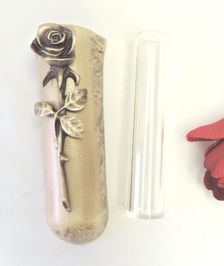 Wandväschen, mit Rose, Urnenwandvase, Kolumbarium-Vase