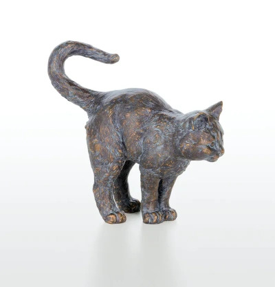 Katze, stehend, Bronzeskulptur, Gartenbronze