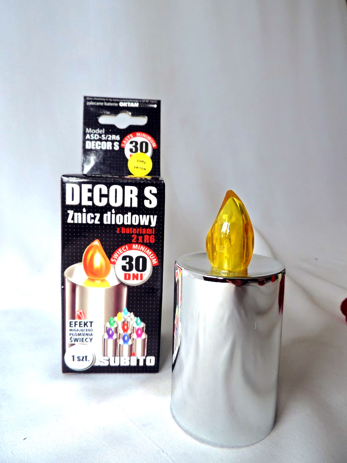 Silberne  LED- Kerze